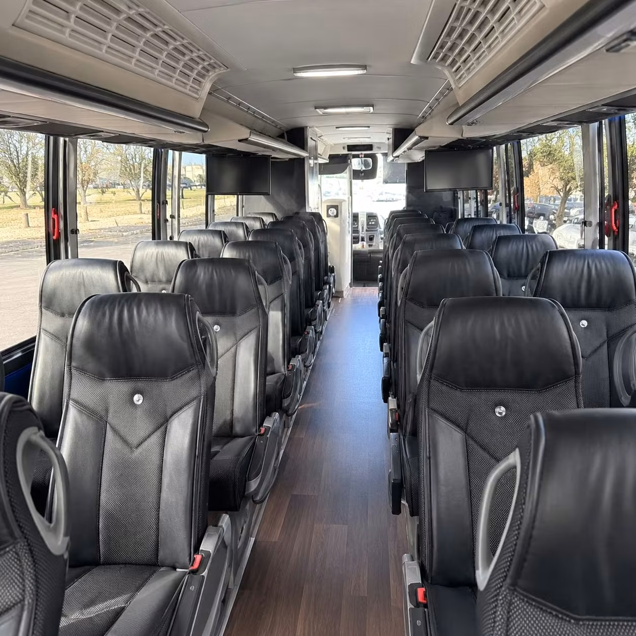 56 passenger charter bus inside
